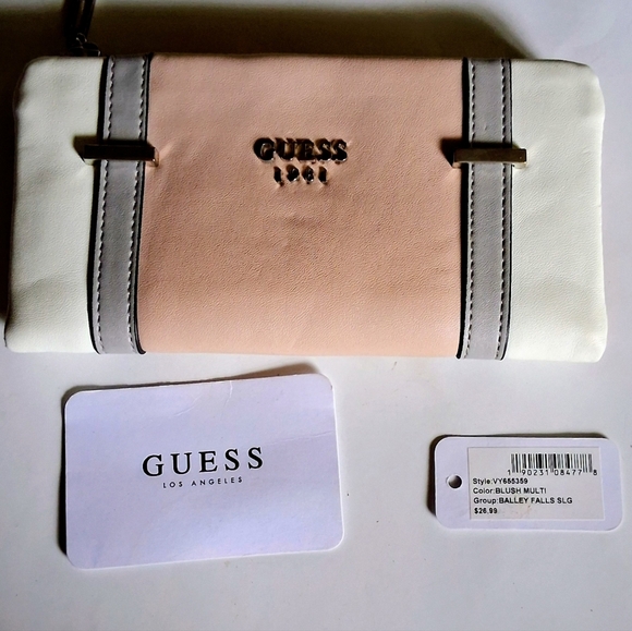 Guess Handbags - Guess Light Pink and White Wallet